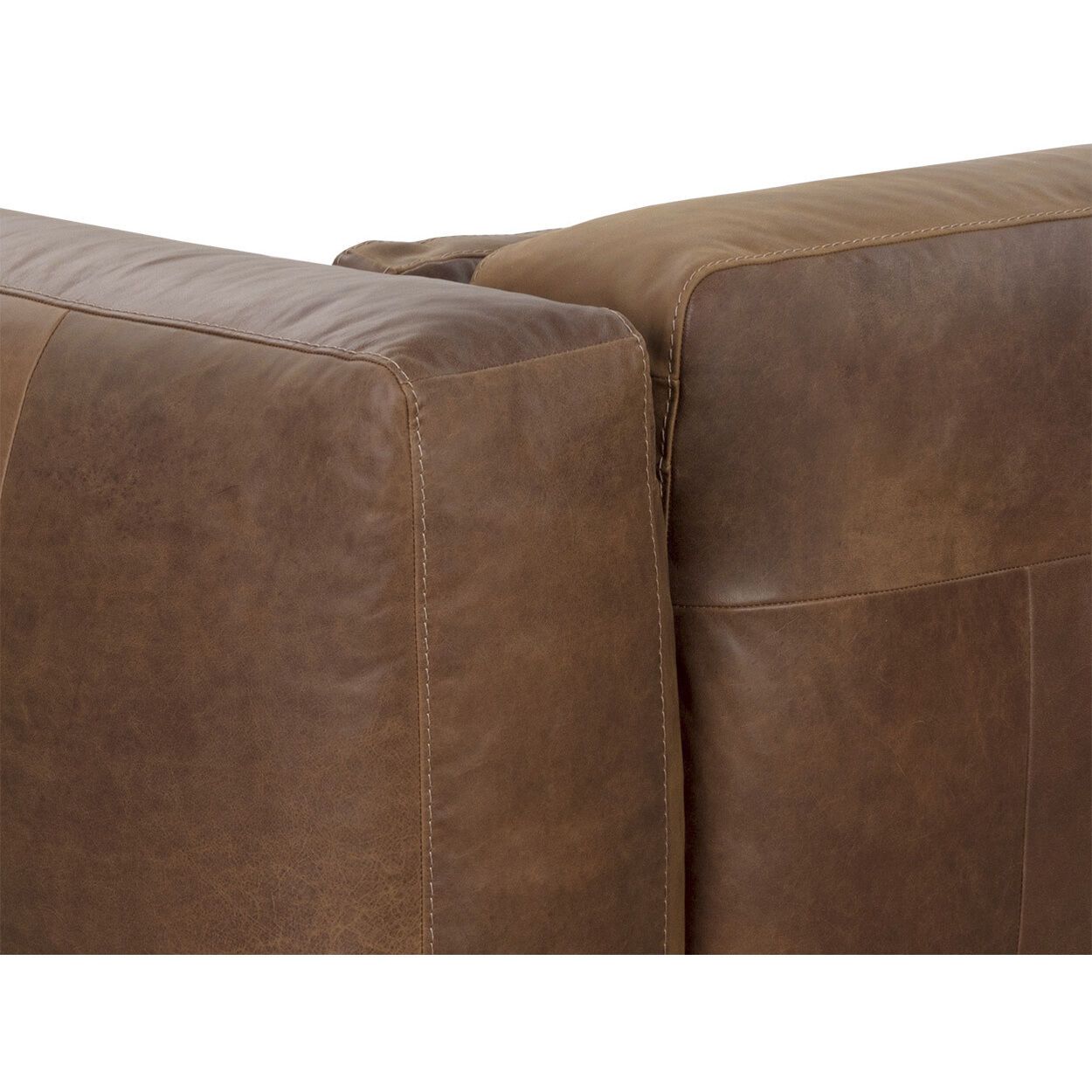 Beau Lucia Tobacco Leather Sofa Chaise, RAF